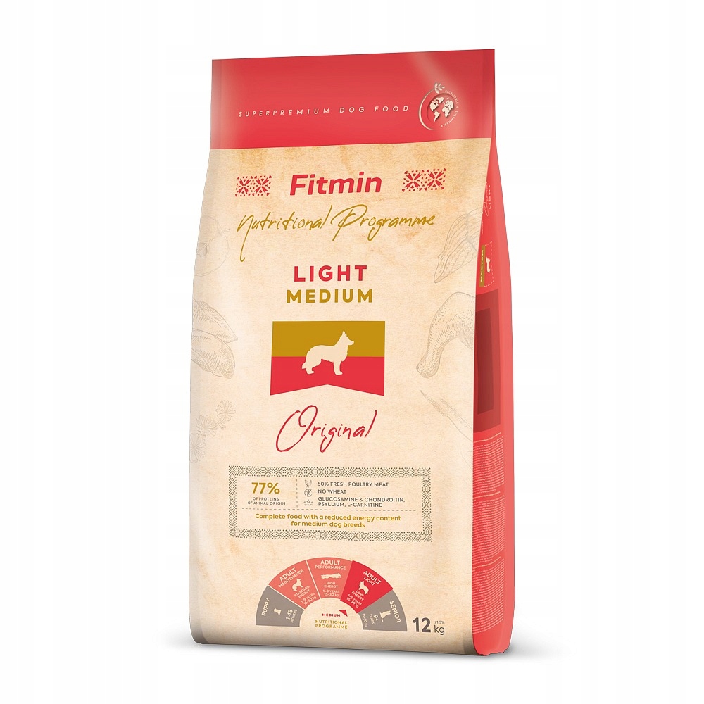 Levně Fitmin Medium Light 12 kg – Kompletní Krmivo pro dospělé psy