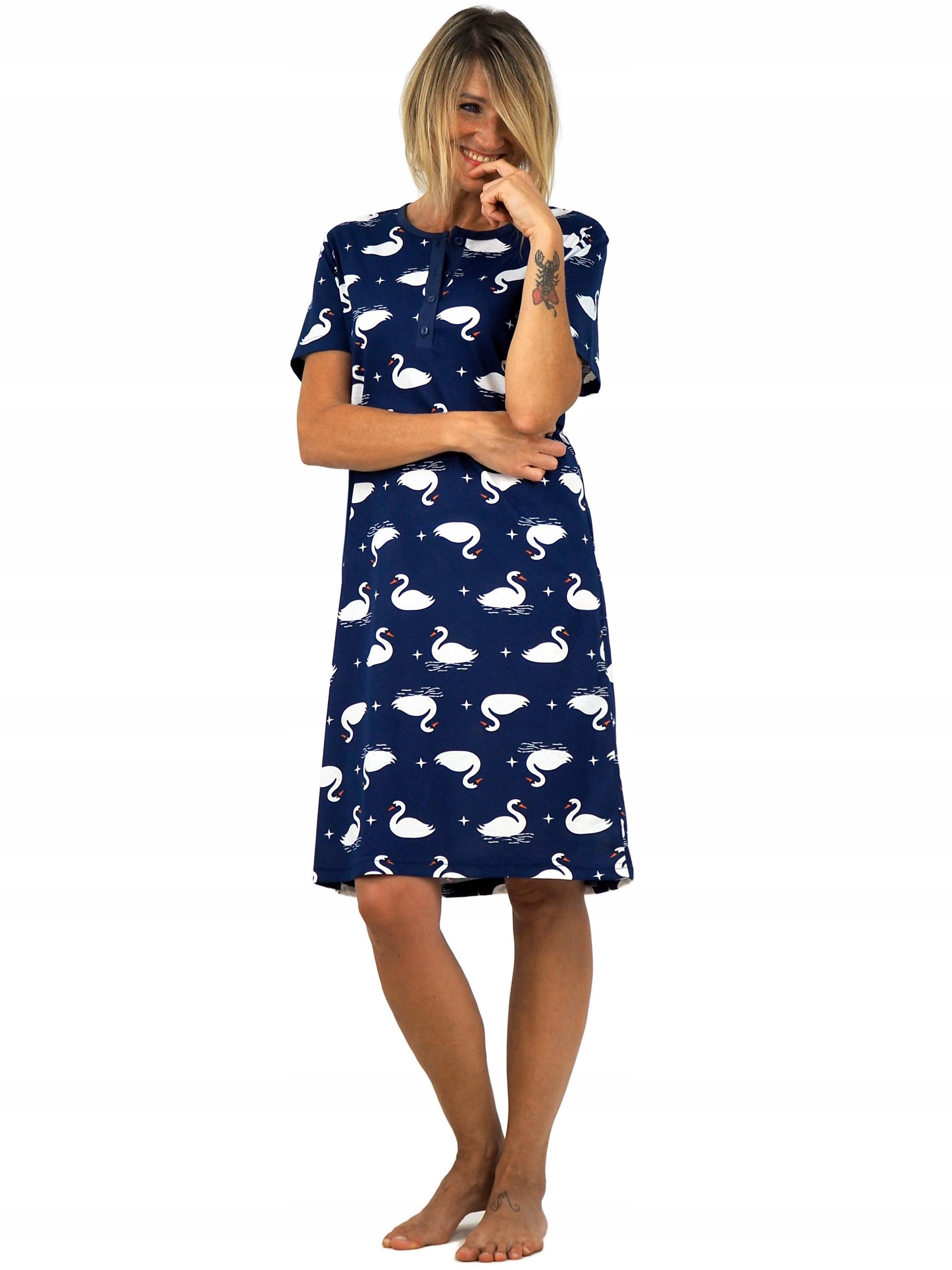 KOSZULA NOCNA piżama tunika rozpinana z dekoltem zapinanym na 4 guziki M Marka Inna marka