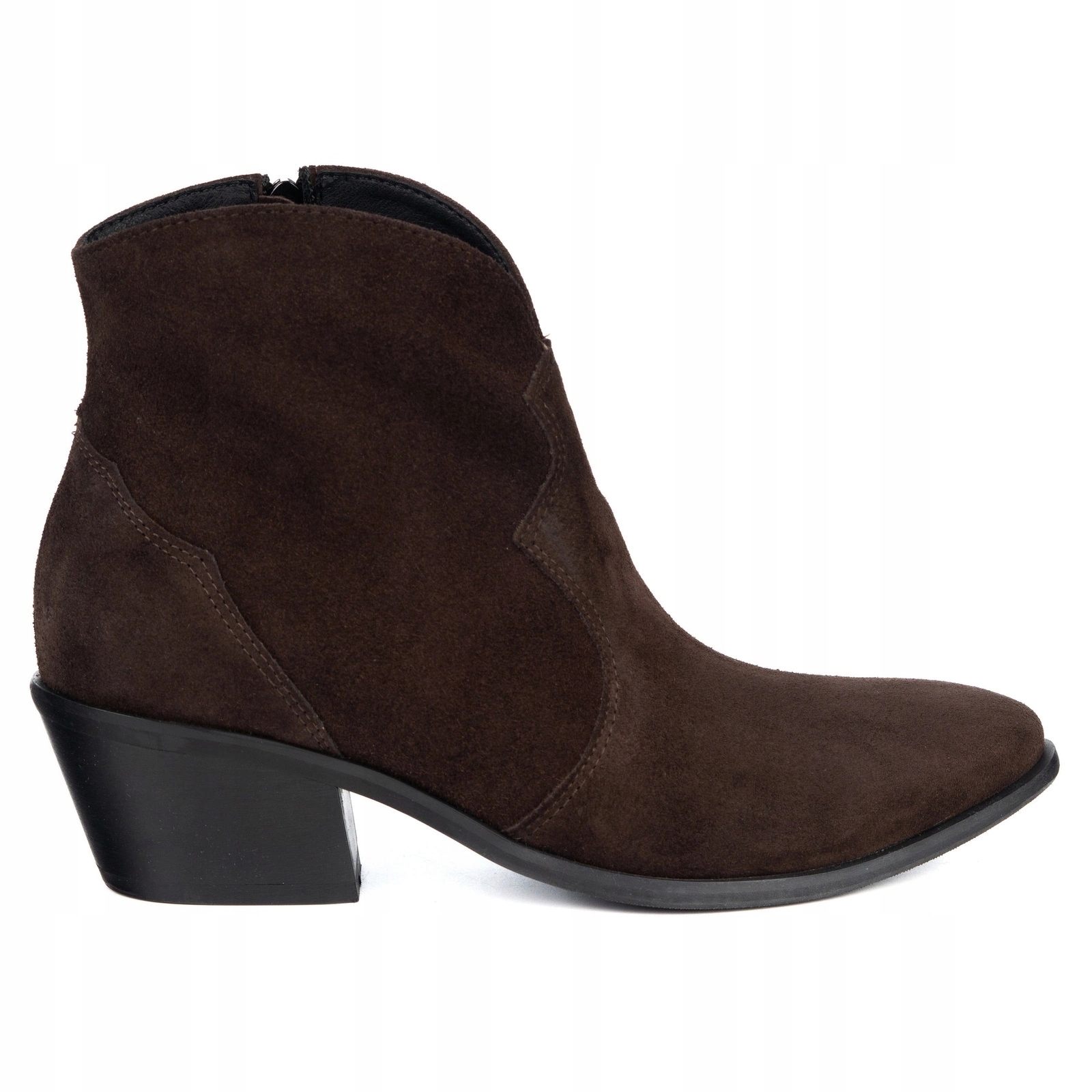 Dámské boty typu kovbojské boty se zipem – Monroe hnědé 41