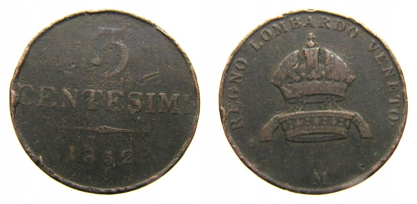 481. LOMBARDIA - WENECJA, 3 CENTESIMI 1852