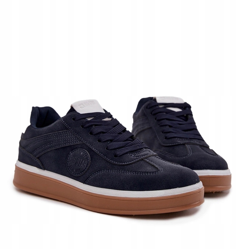 Pánské Nízké Tenisky S Logem Big Star SS174021 Hi-poly System Námořnická Modrá 41