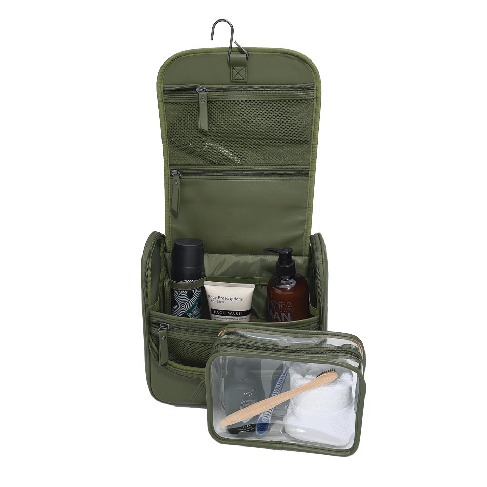 Cestovní kosmetická taška na zavěšení zelená Canvas Stackers