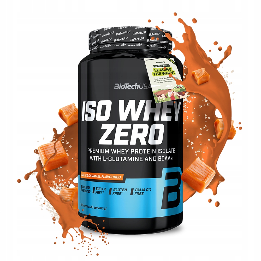 BioTech Iso Whey Zero 908g Salted Caramel Doplněk Stravy Bílkoviny Proteinový Izolát Wpi