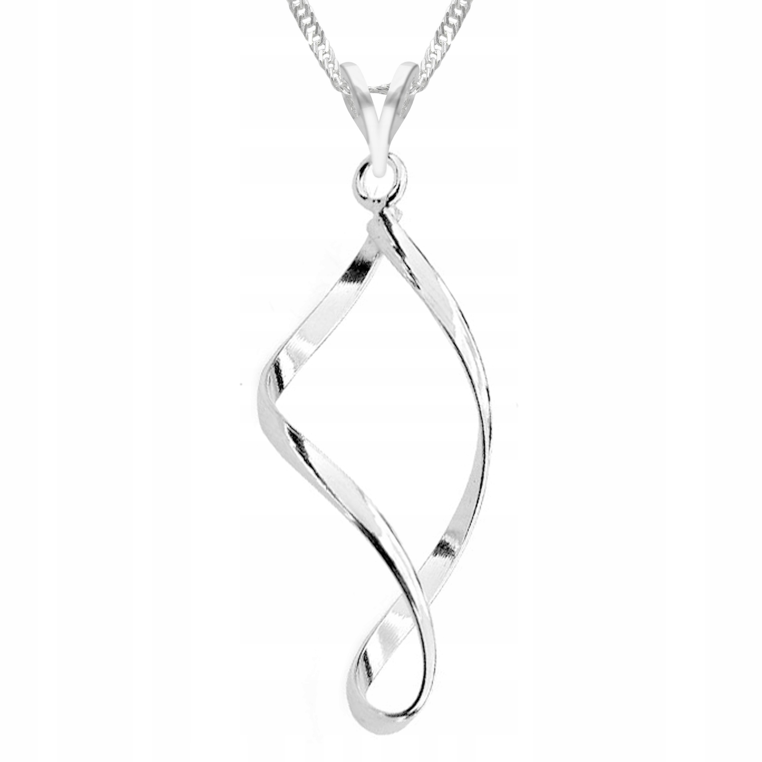 Stříbrný náhrdelník se spirálou Geometrický tvar Vír Otáčení Stříbro 925