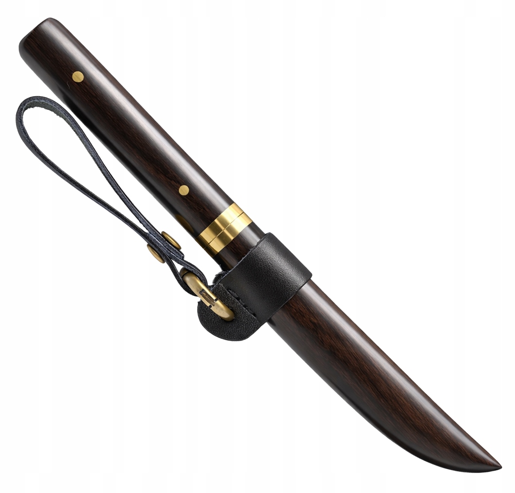 Nůž Mini Katana Ocel Damašková Dřevěná Pouzdro Dárek