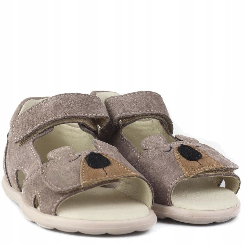 Mido 71-04 Sandałki barefoot sandały dziecięce szary miś 27