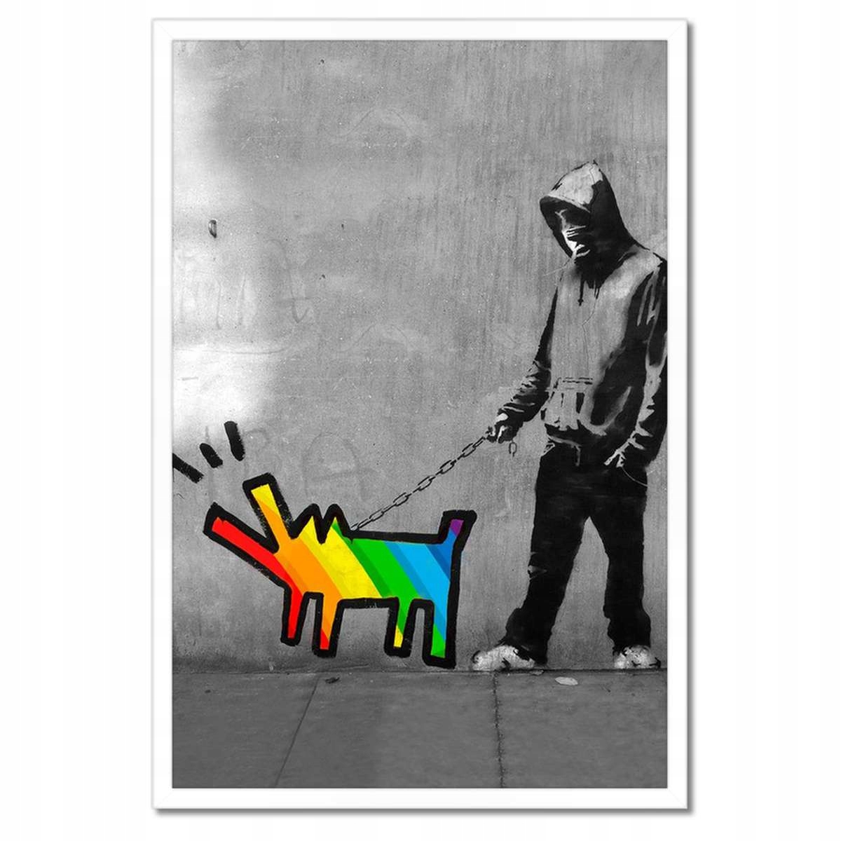 Plakáty v rámu 40x60 Banksy Duhový pejsek
