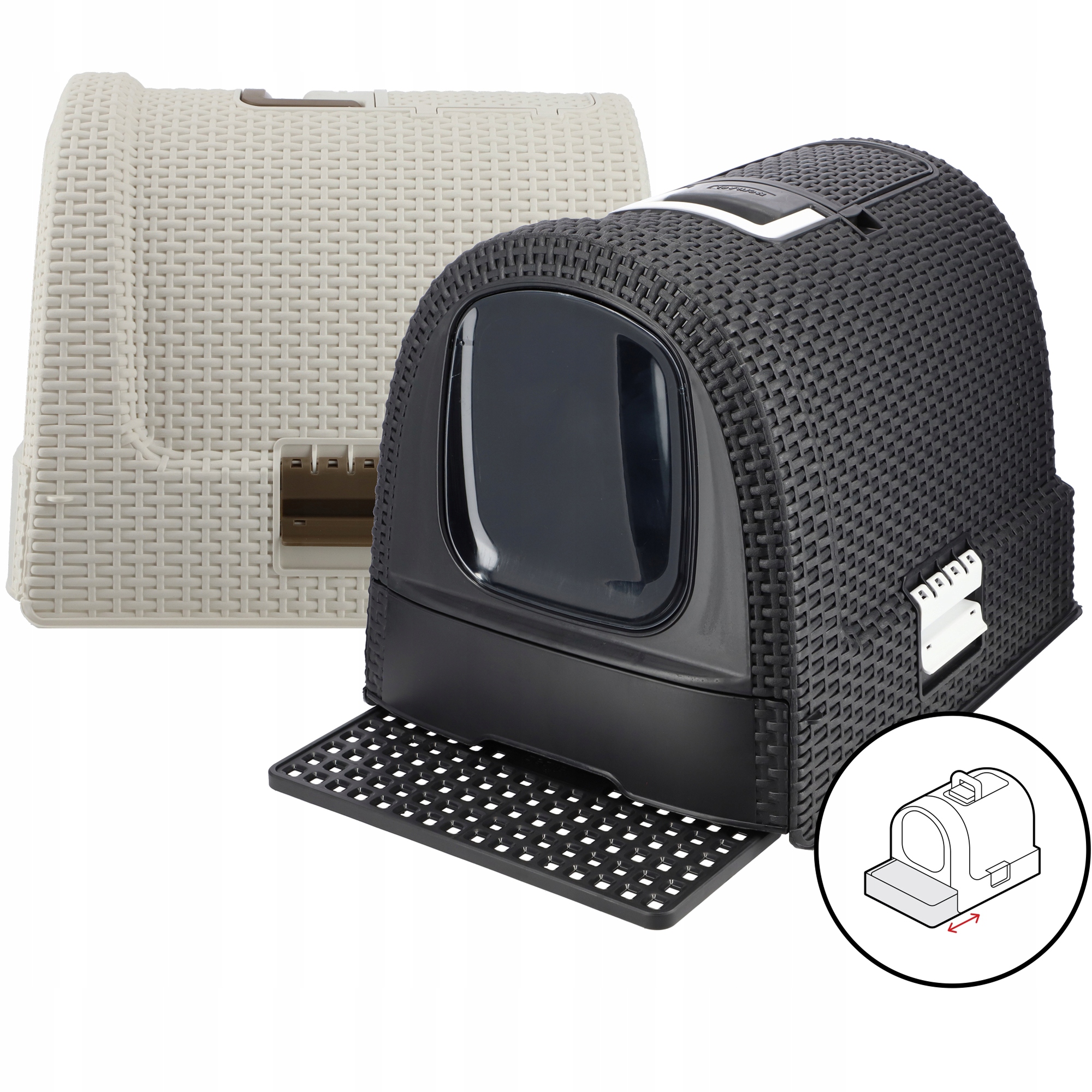 CURVER CUVETTE С ФИЛЬТРОМ ТУАЛЕТ ДЛЯ КОШЕК + ПЛЕЧО