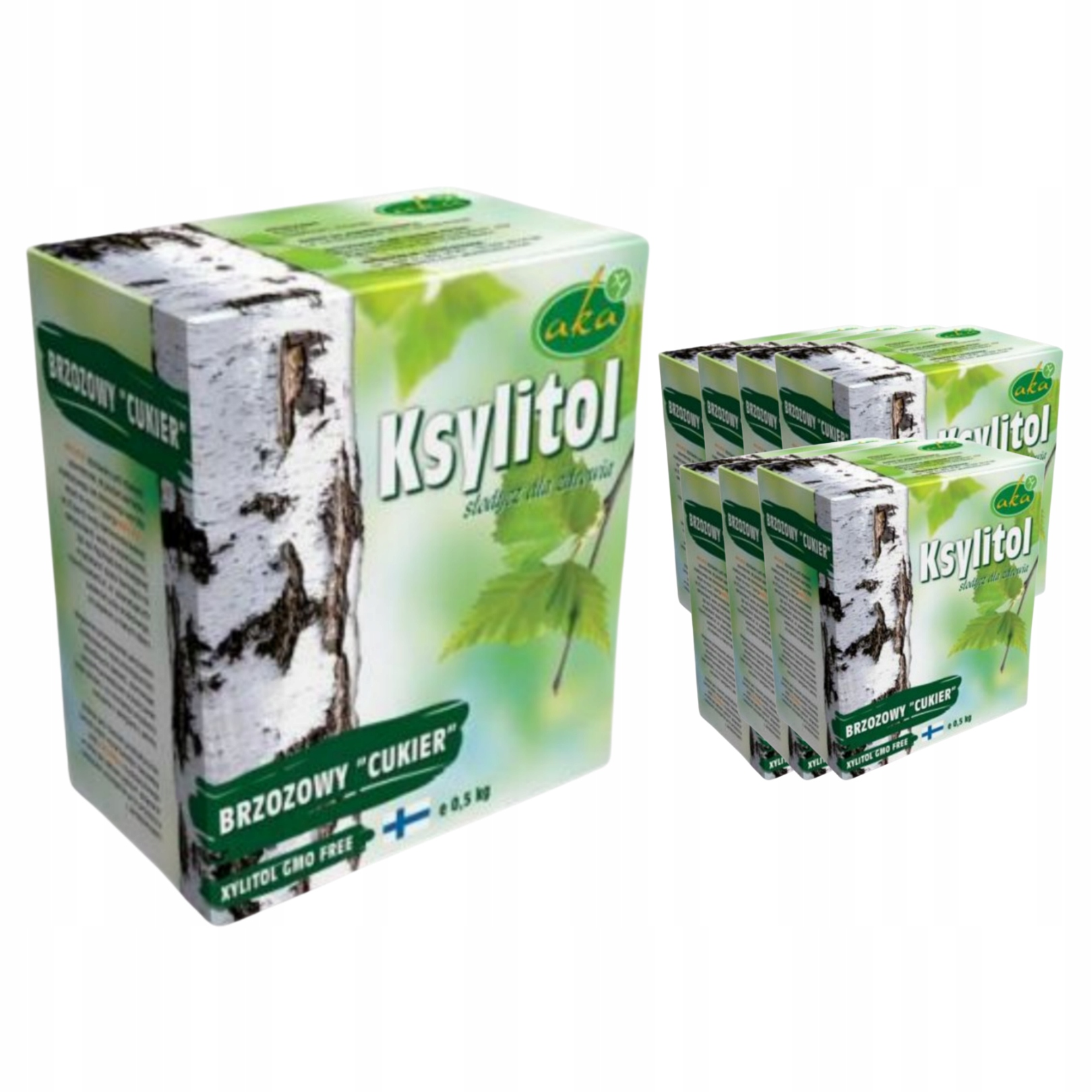 Ksylitol Cukier z Brzozy Naturalny Słodzik 500g Aka Zestaw x8 sztuk
