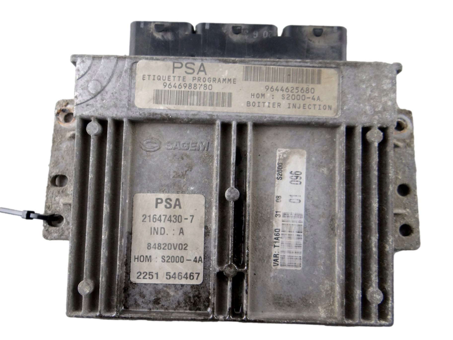 control unit of the engine PEUGEOT 206 9646988780
