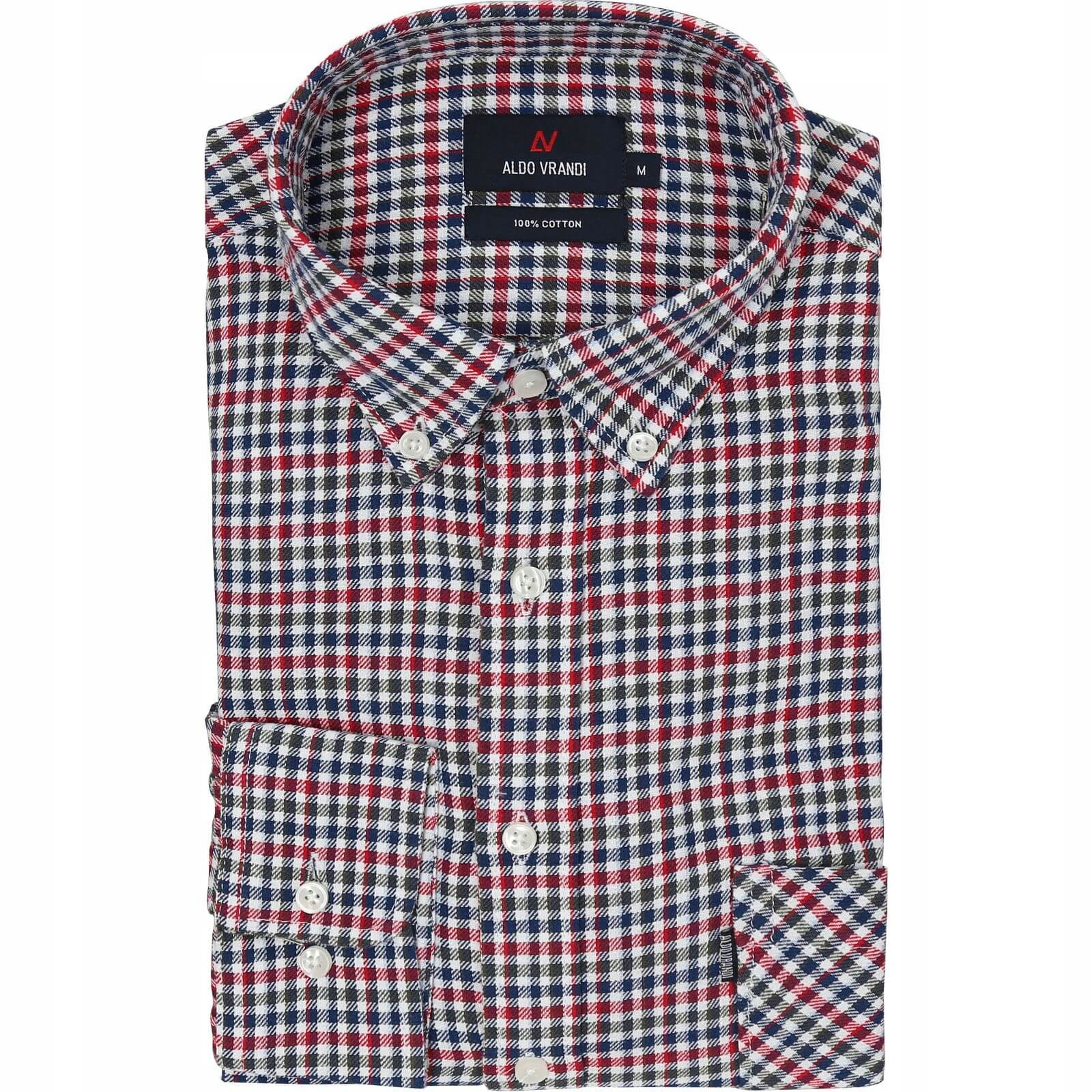 Bawełniana Koszula Męska w Kratkę AldoVrandi Regular Fit 4XL_klatka_140