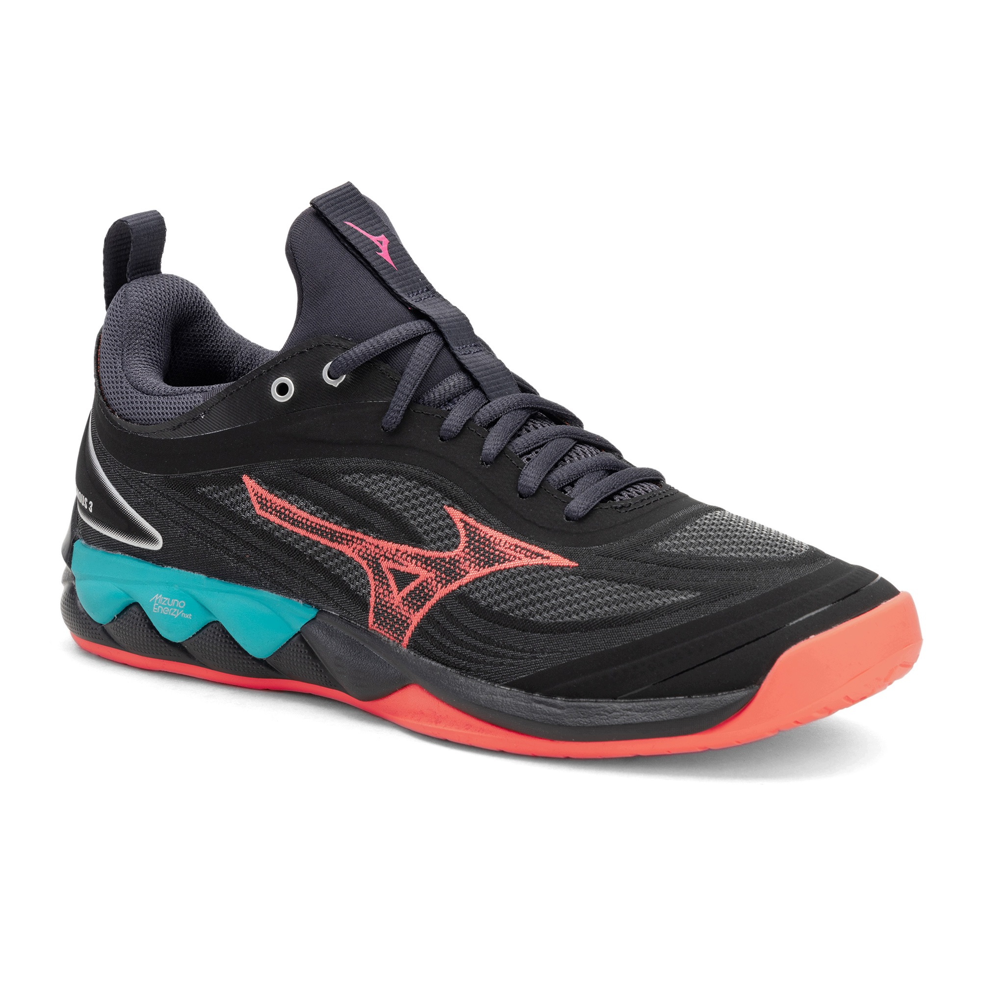 Buty do siatkówki Mizuno Wave Luminous 3 black/neon flame/peacock blue