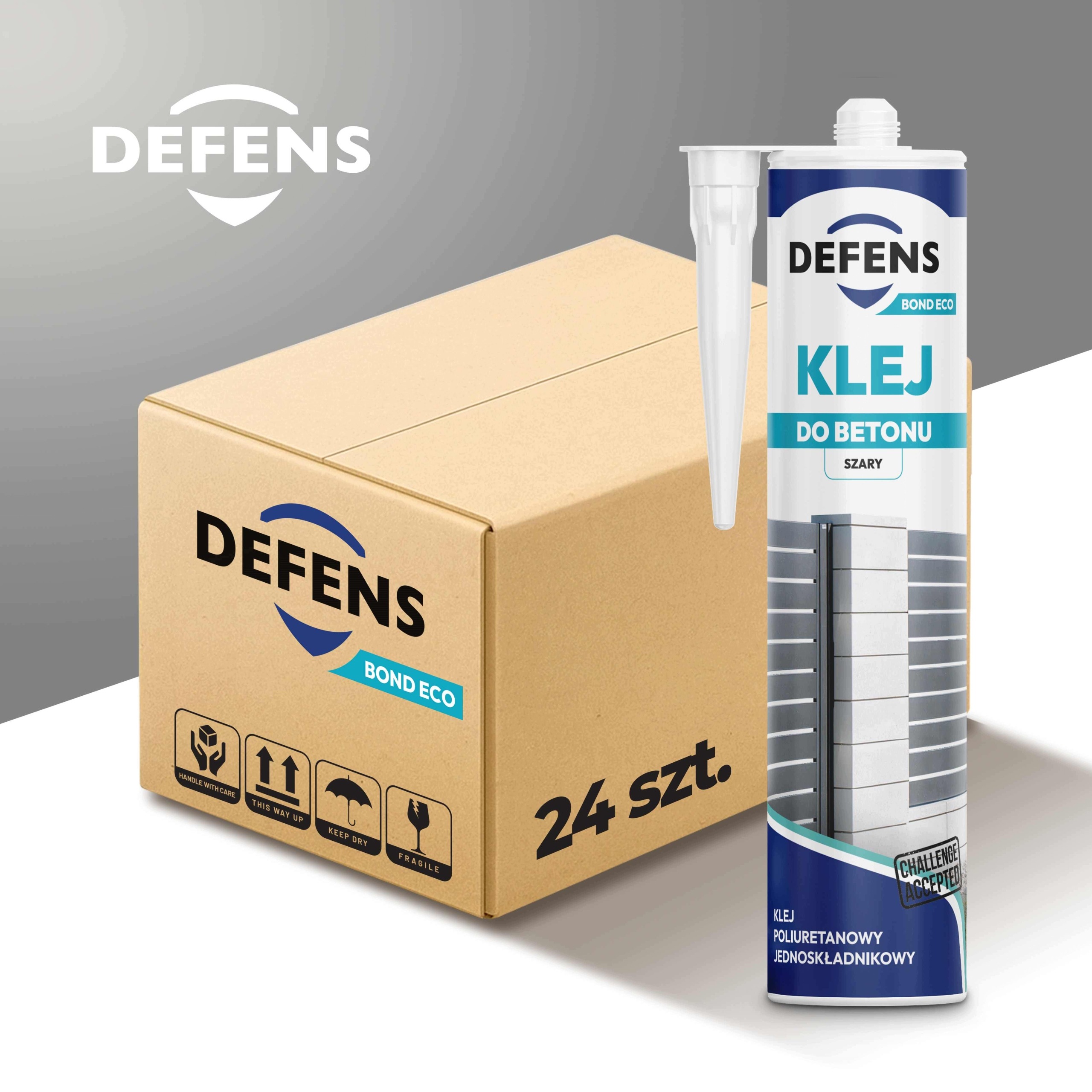Klej poliuretanowy do betonu Bond Eco szary Defens 24x290ml