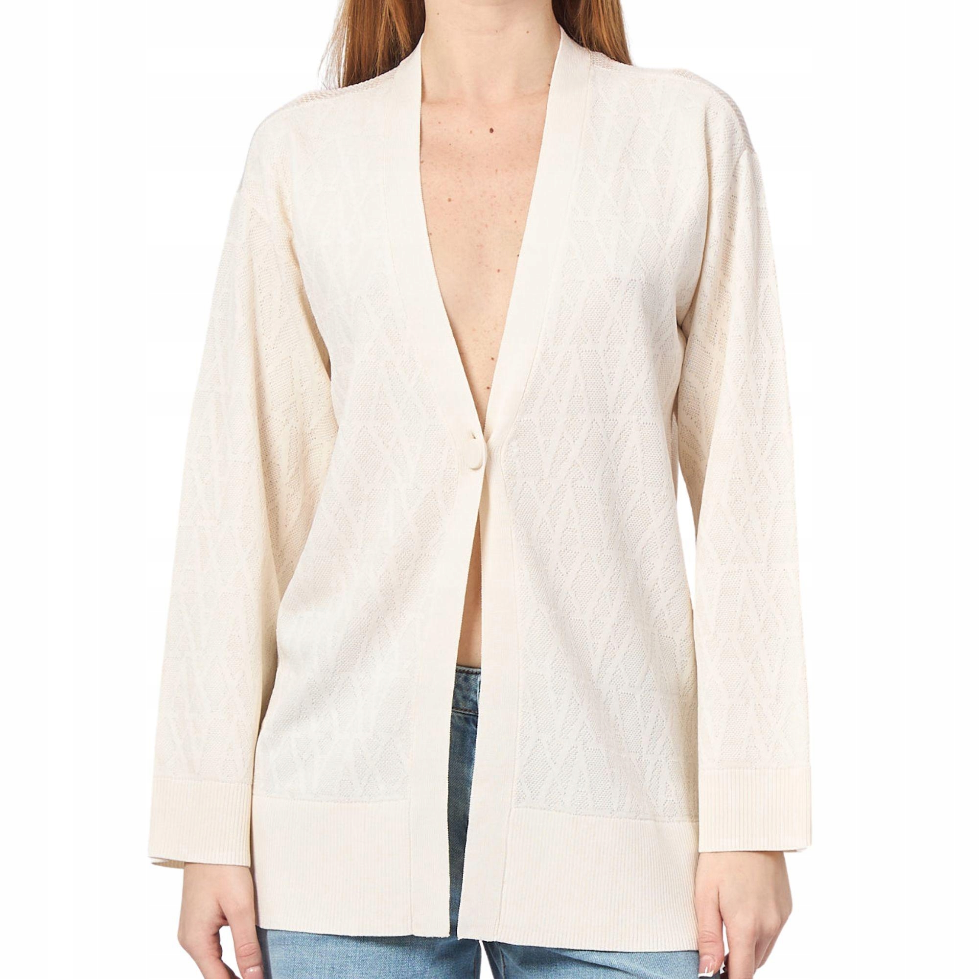 Armani Exchange – Kardigan s vyšívaným logem, bílý, S