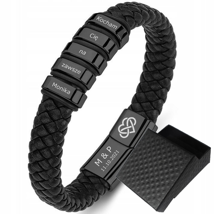 Браслет КОЖАНЫЙ ИМЕНА СЕМЬИ ГРАВЕР