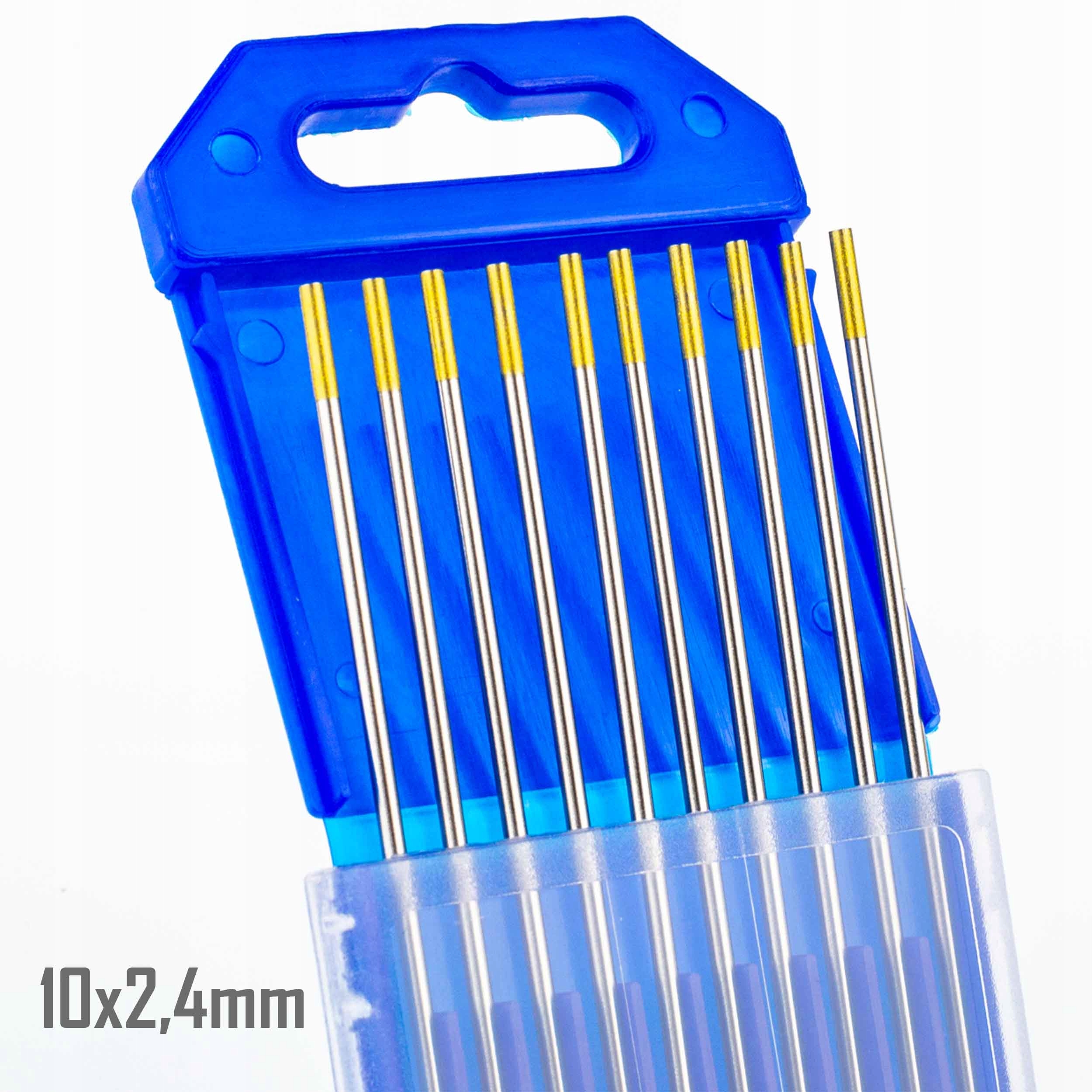 Wolframové elektrody zlaté 2,4 mm 10 Ks pro hliník, nerezové Tig Ac DC