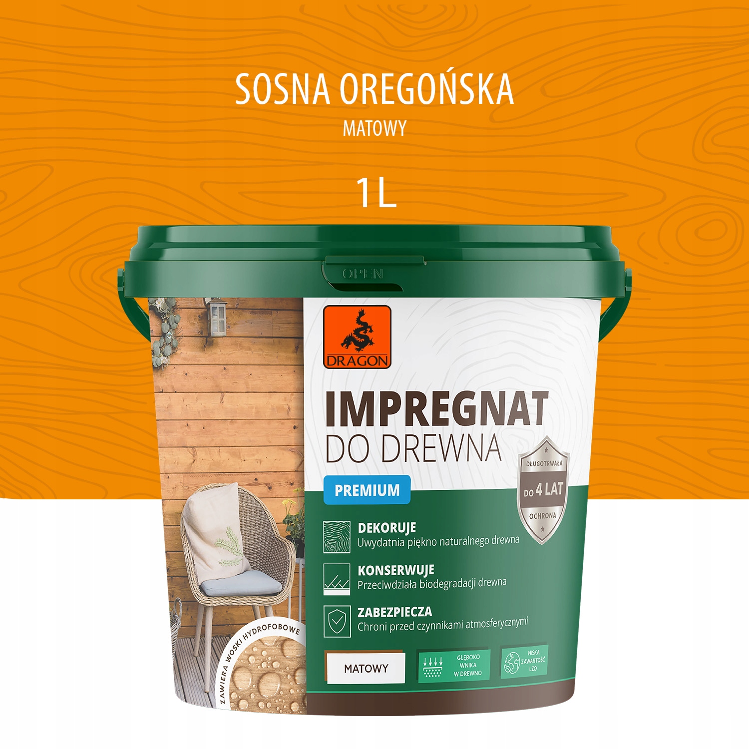 

Impregnat akrylowy do drewna 1L Sosna Oregońska