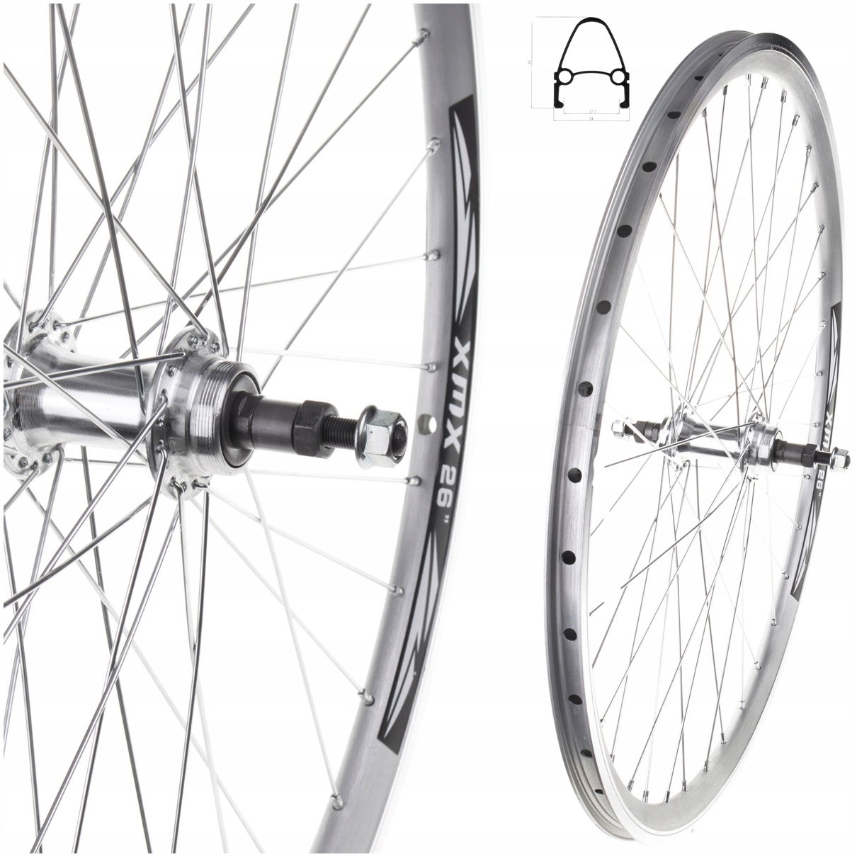 KOŁO TYŁ 26" ROWEROWE TYLNE POD WOLNOBIEG 6-7 RZĘDOWY OBRĘCZ STOŻEK ROJAX