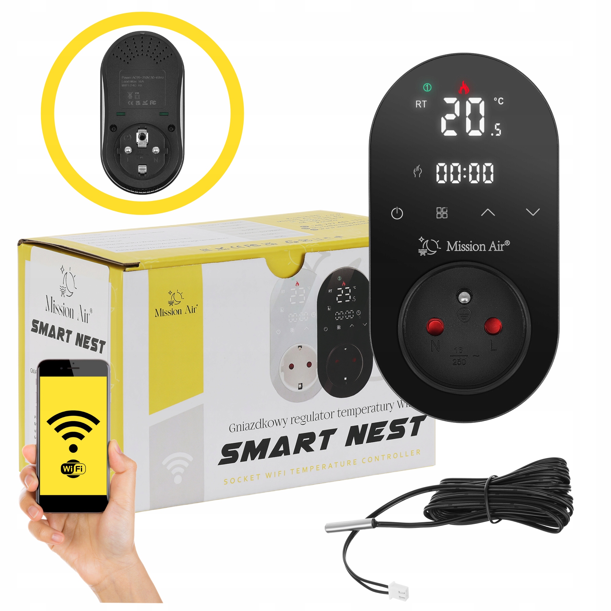 Zásuvkový termostat teploty Timer WiFi Smart