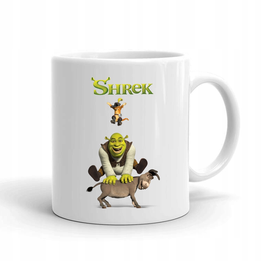 

Kubek Biały z nadrukiem Shrek Osioł 02