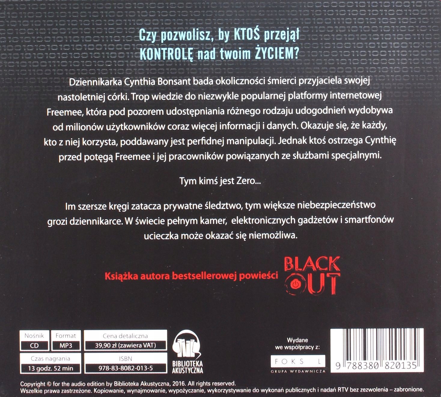 ZERO - MARC ELSBERG [AUDIOBOOK] Stan opakowania oryginalne