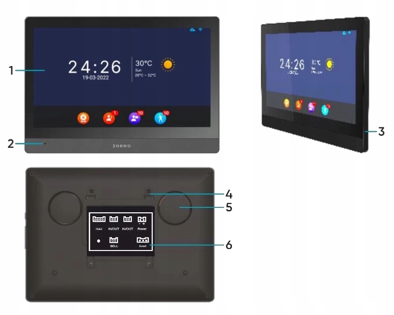 Videodomofon Orno rodinný 10" Full Hd Wi-Fi šifrovač Rfid