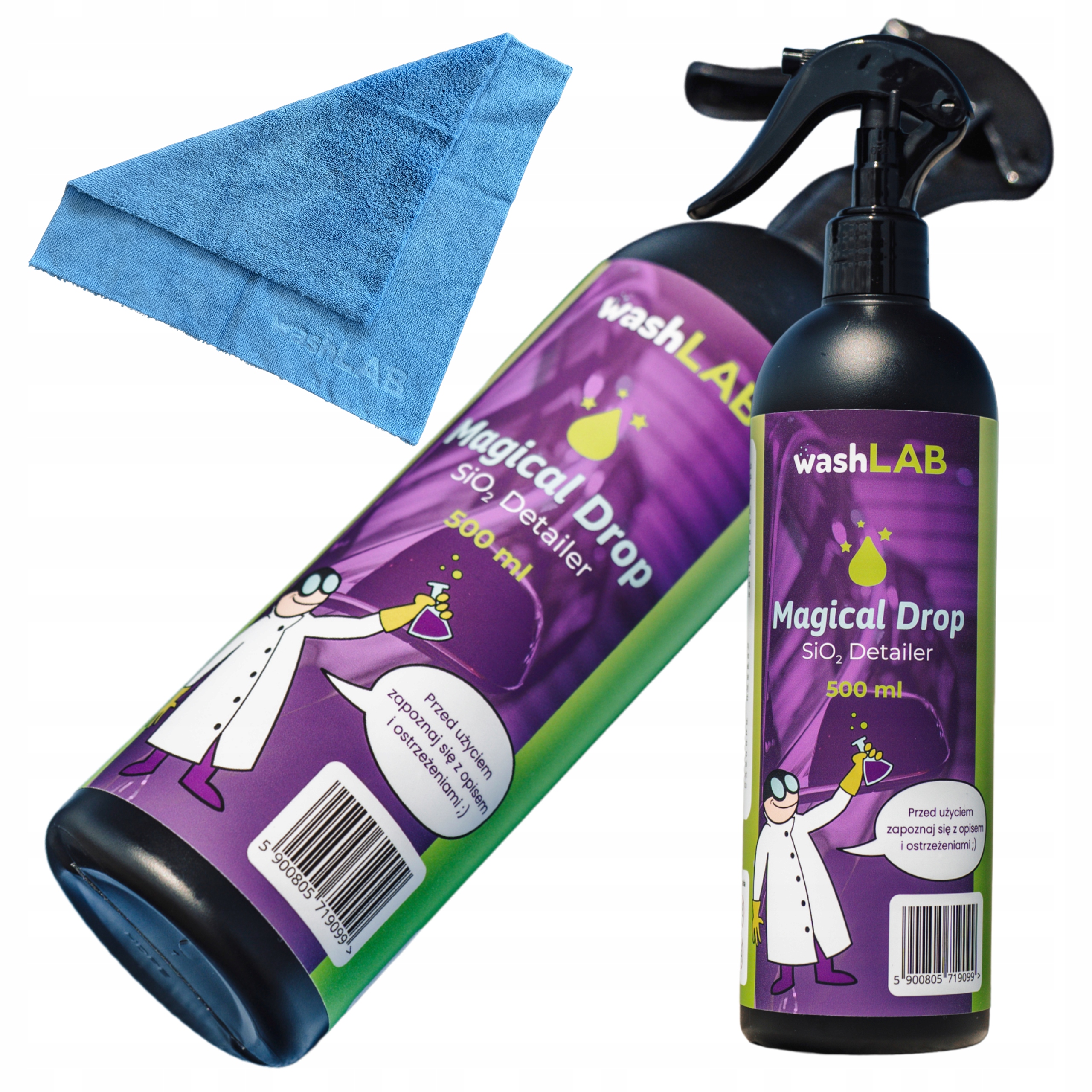 washLAB Magical Drop Zestaw Qd SiO2 Mikrofibra Wave Lustrzany Połysk