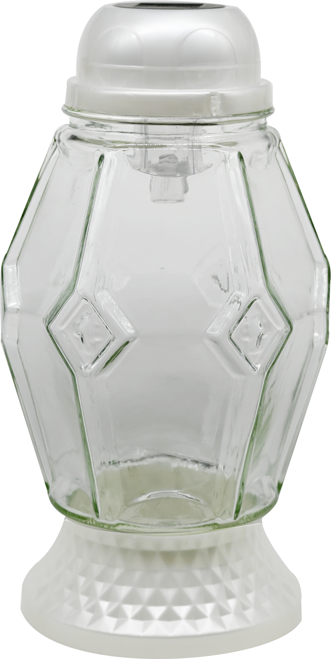 Wysoki Znicz Solarny LED 30 cm – ZNICZE EKO, Wodoodporny, Perłowy