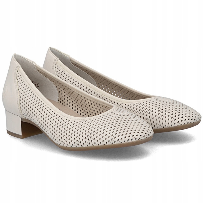 Dámské ažurové lodičky Rieker 43459-60 Beige béžové Eko Vel. 41