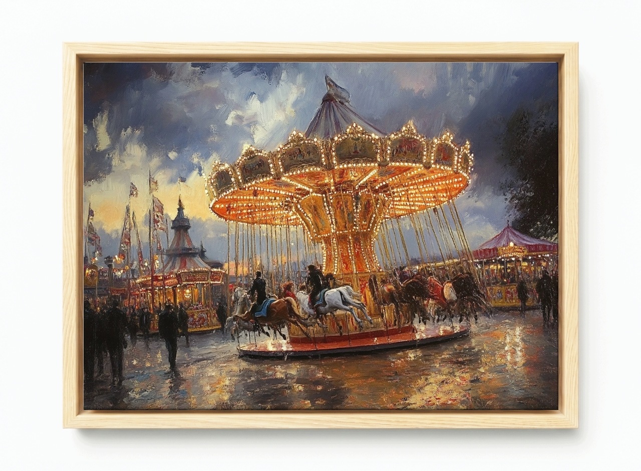 Obraz Rám American Box Město Lunapark Veselé Městečko Kolotoč 60x40
