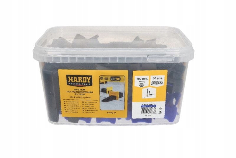 HARDY ZESTAW KLIPS 1MM 100SZT + KLIN 50 SZT WIADRO NIEBIESKIE