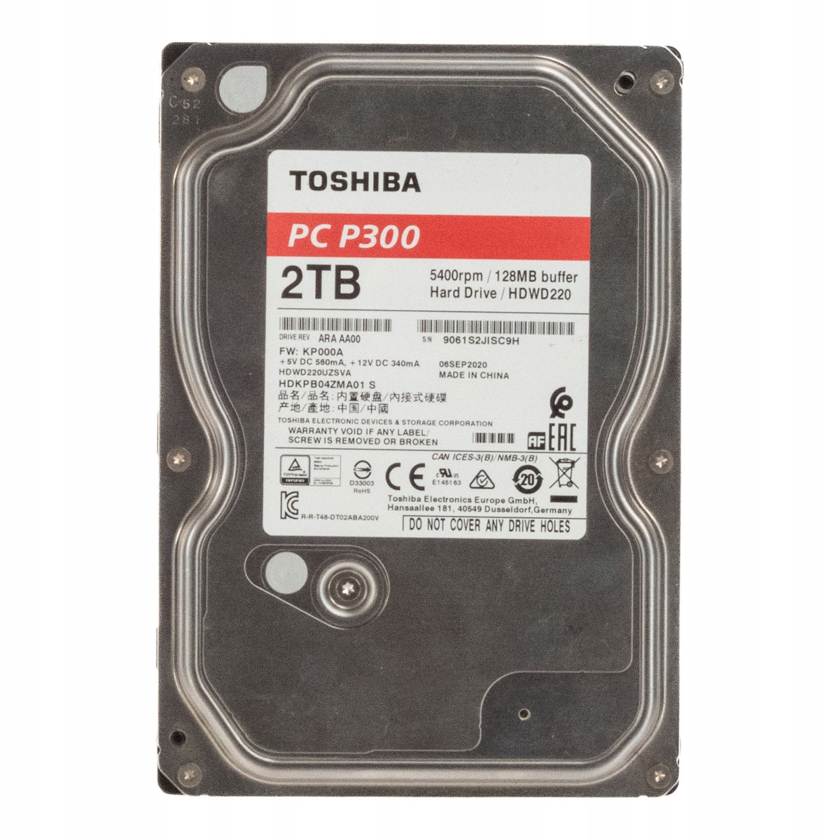 Toshiba P300 2TB 5.4K 128MB Sata III 3.5'' HDWD220UZSVA