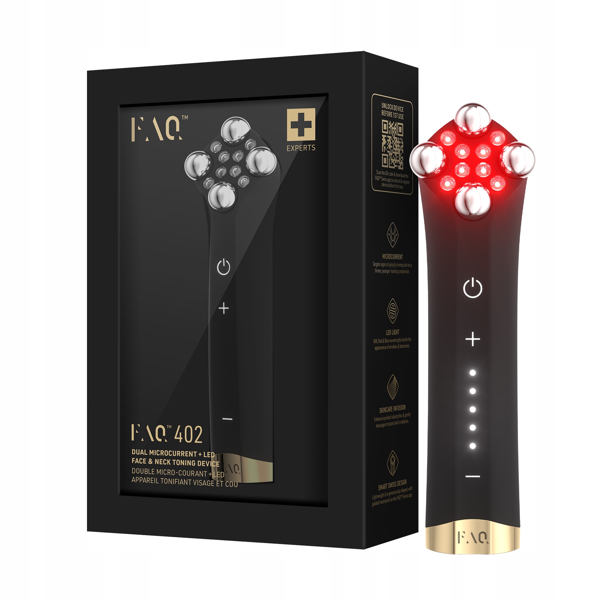 Faq 402 – zařízení s dvojitým mikroproudem a červeným Led světlem