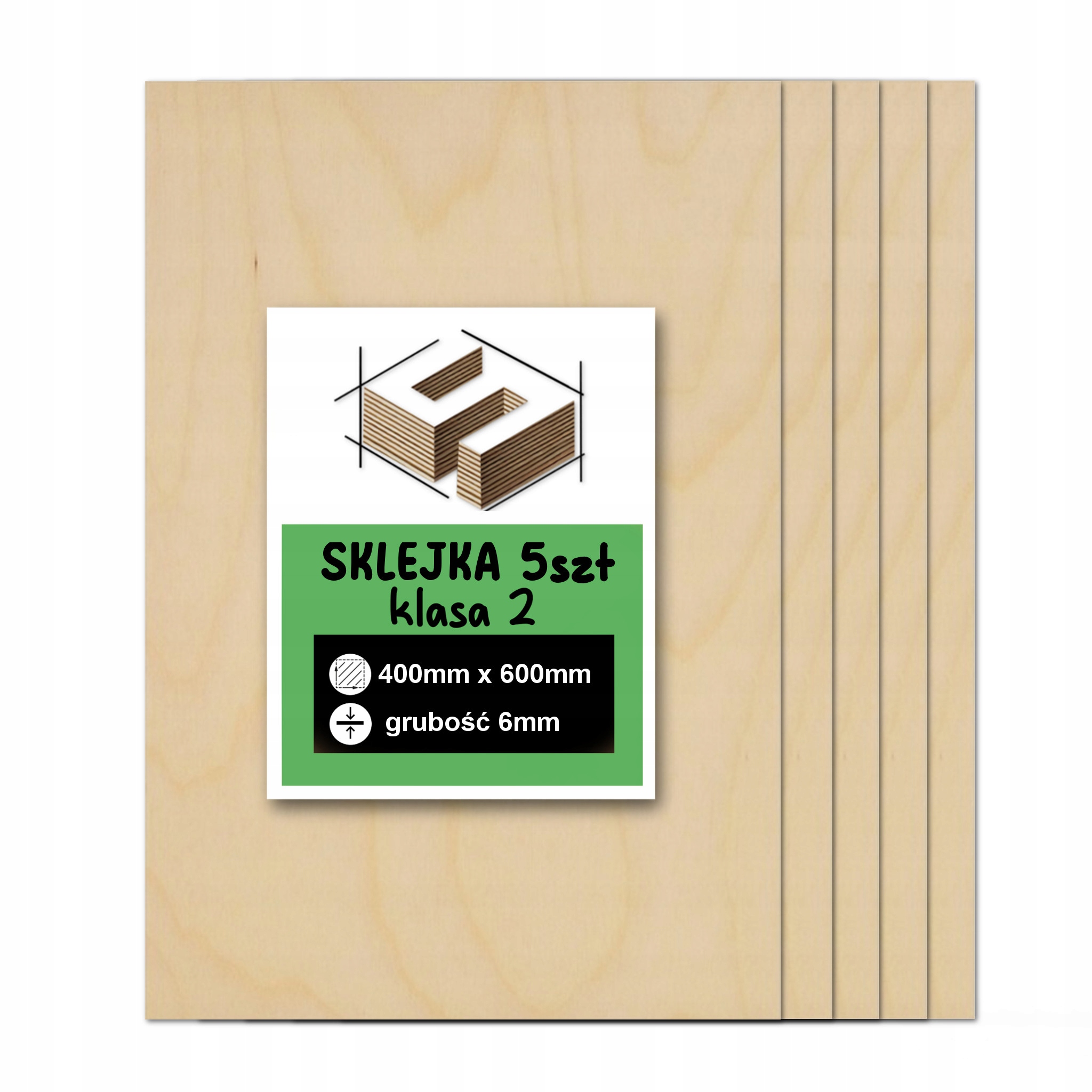 Překližka 6 mm Formatka Pro Laser Cnc Gravírování 40x60 cm 400x600 mm 5 Kusů Třída 2