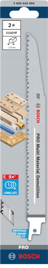Bosch 2 X Pilový List Pro Šavlové Pily Pro Multi Material Demolition S1110
