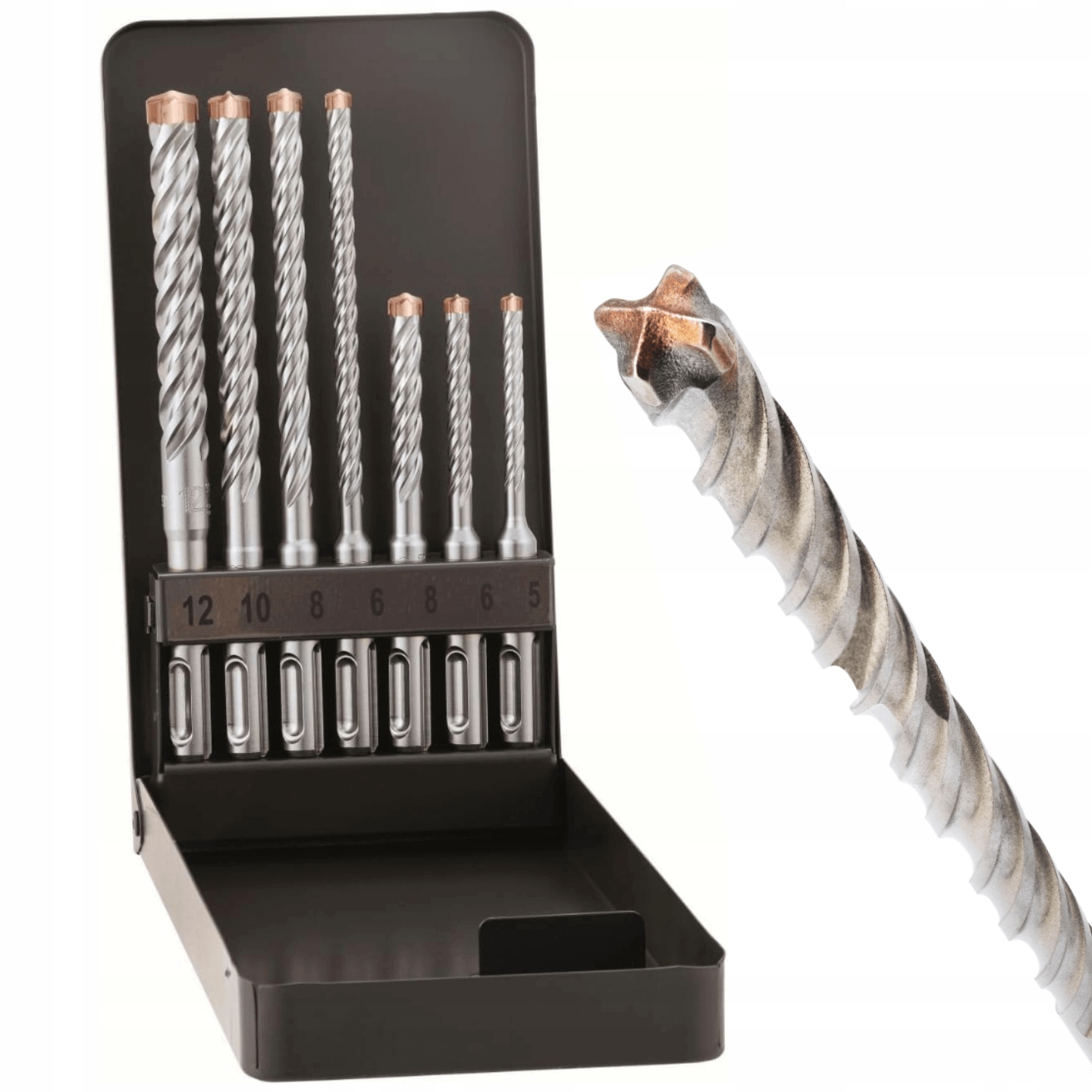 Alpen zestaw 7 wierteł do betonu zbrojonego 5-12x110-160 mm Sds+ Force X