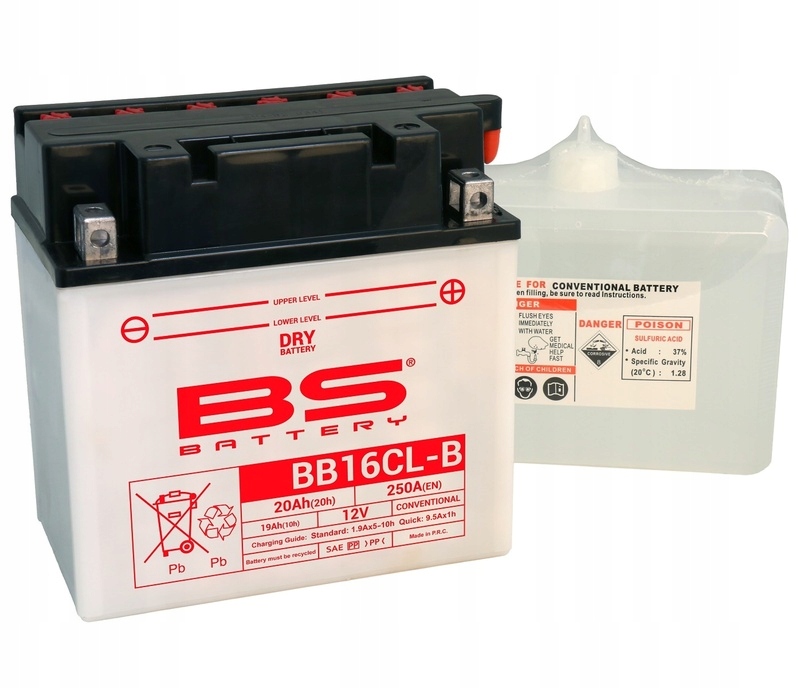 Bs Battery Vysoce výkonná baterie s kyselinovým obalem BB16CL-B 310579
