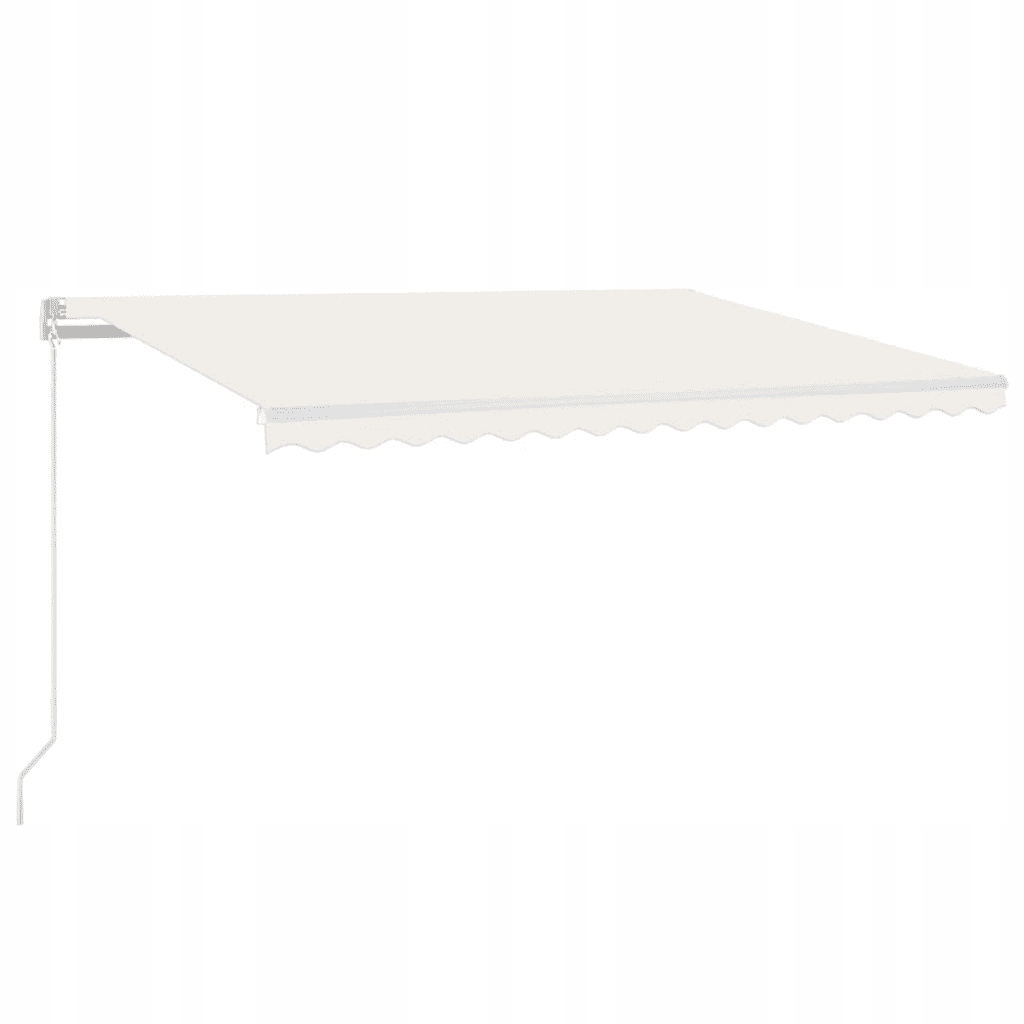 Skládací venkovní markýza Led, krémová, 450 x 300 cm, bílý rám