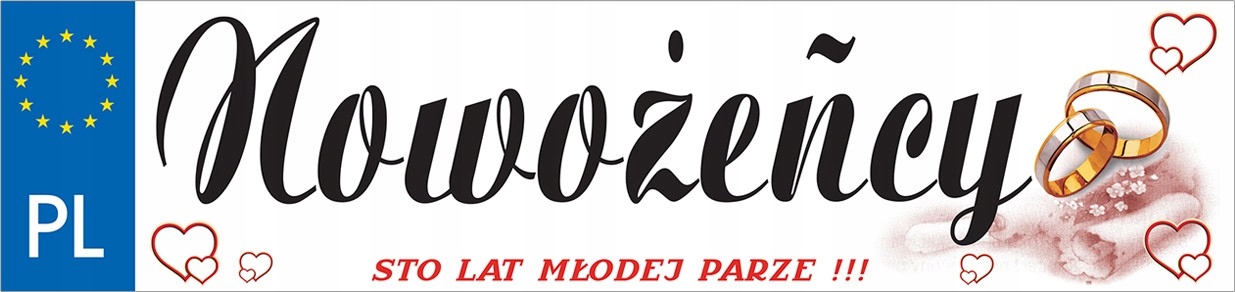 

Tablice ozdobne do samochodu Nowożeńcy - 2szt