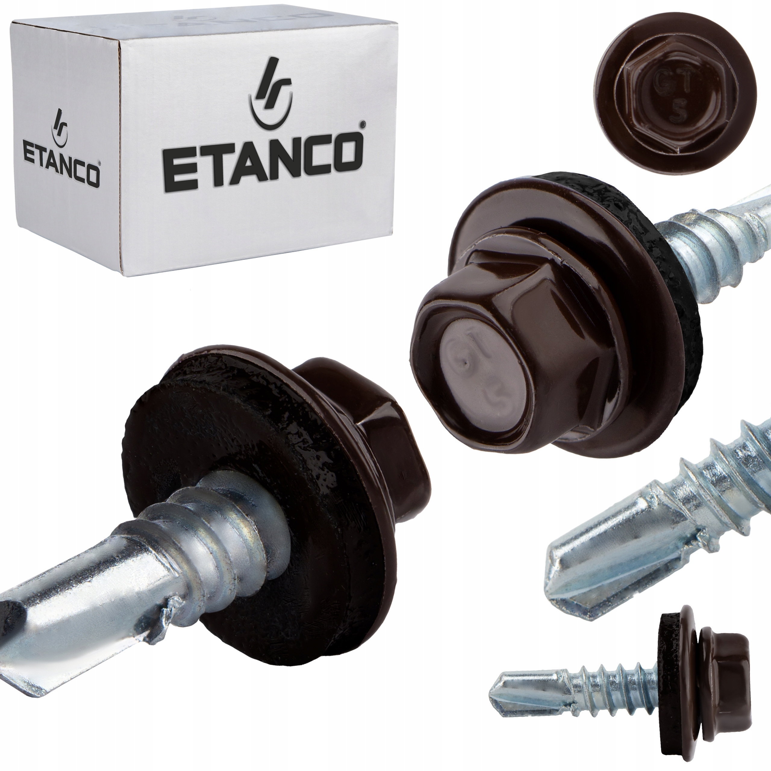 Samovrtné šrouby do kovu 5 mm 5,5 x 19 mm Ral 8017 250 ks Etanco GT5 Z14