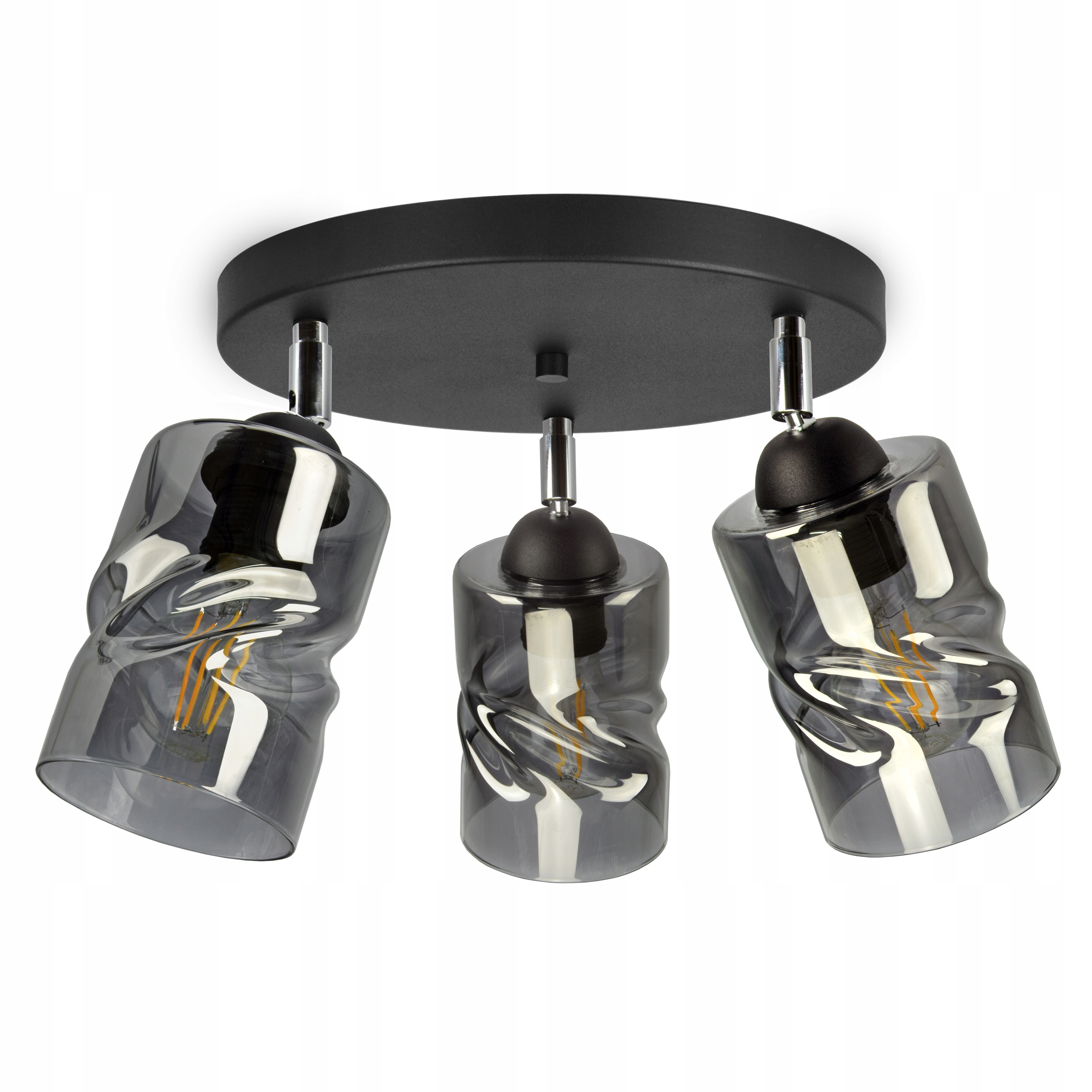 

Szklana Lampa Żyrandol Plafon Ruchome klosze Led