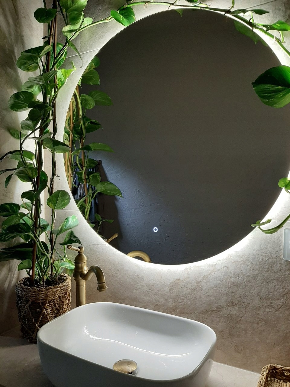 LUSTRO 80 cm OKRĄGŁE PODŚWIETLANE LED WŁĄCZNIK Typ lustra ścienne