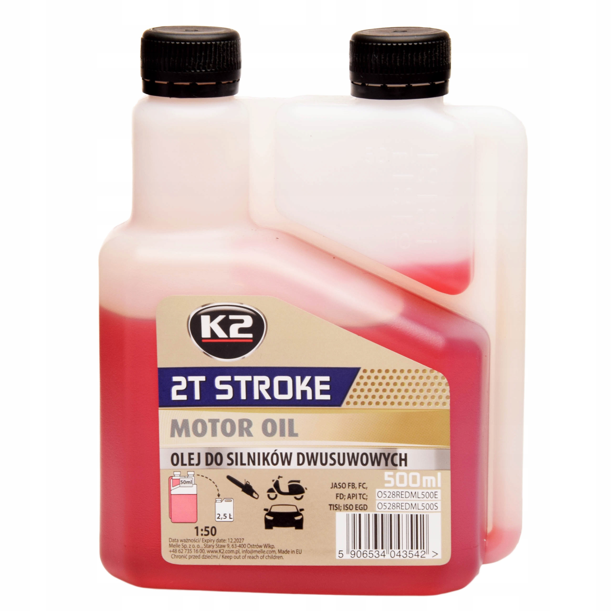 

K2 Stroke Oil Red 2T czerwony do dwusuwów - 500ml