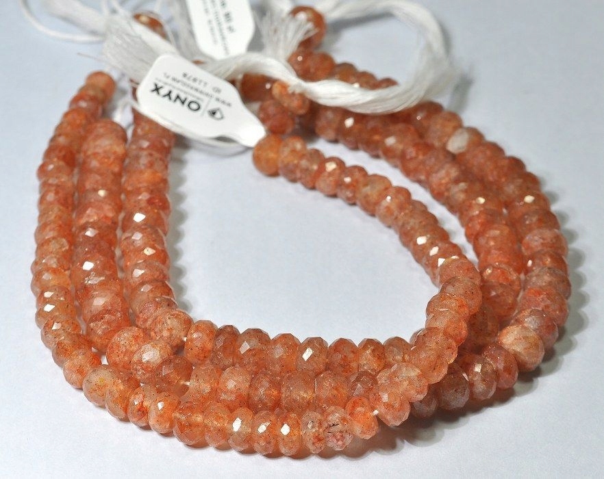 Jahodový křemen fasetovaná pneumatika 9x5 mm Šňůrka