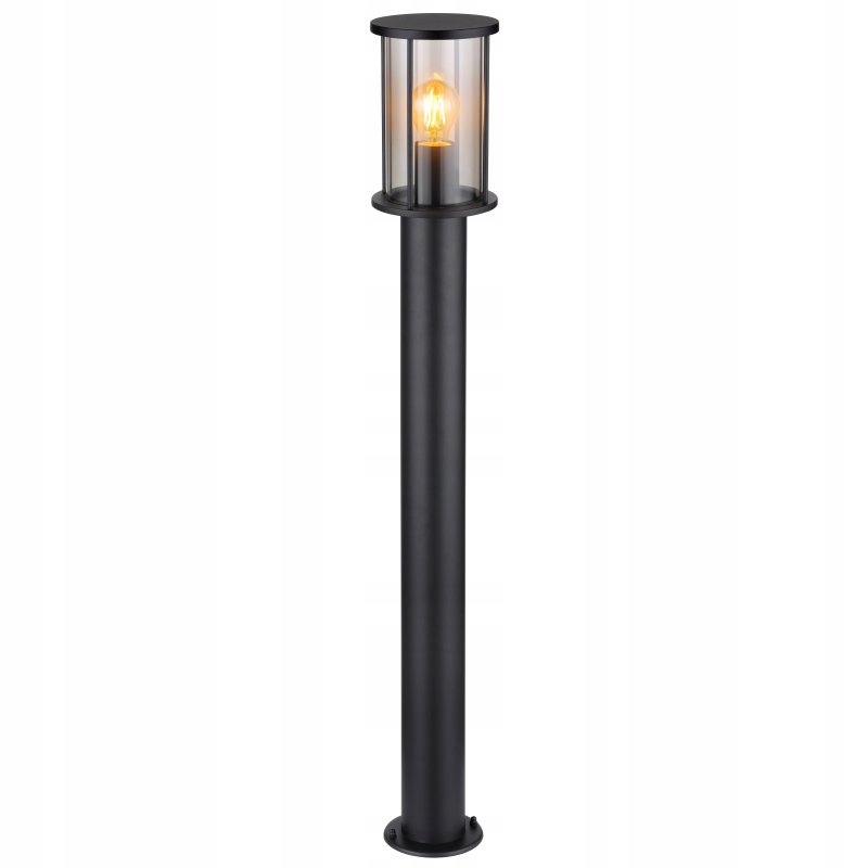 Vonkajší záhradný stĺpik Gracey čierny matné dymové sklo 100 cm