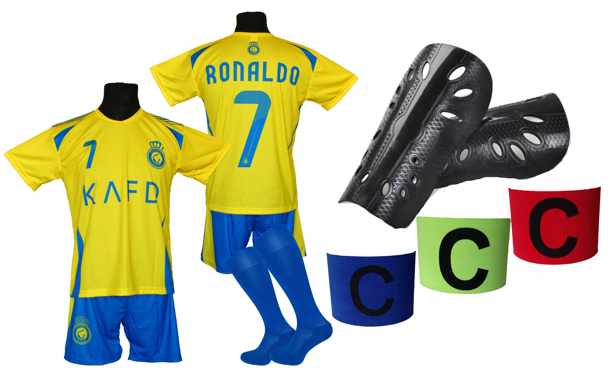 Dětské fotbalové oblečení Ronaldo štulpny doplňky Al Nassr Oo 158