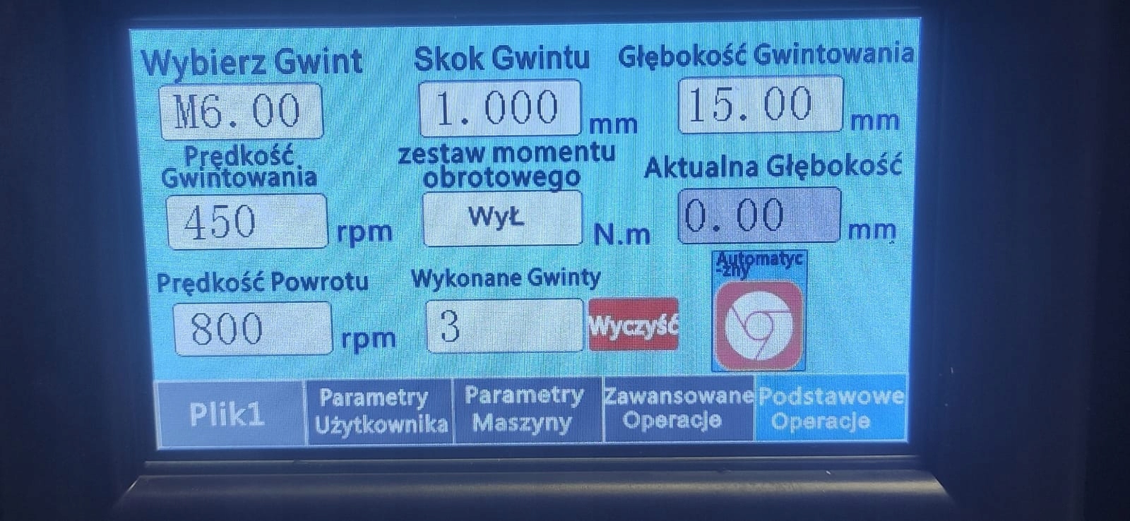 PRZEMYSŁOWE Ramię do gwintowania gwinciarka PROline M3-M16 660W CNC Typ gwinciarka