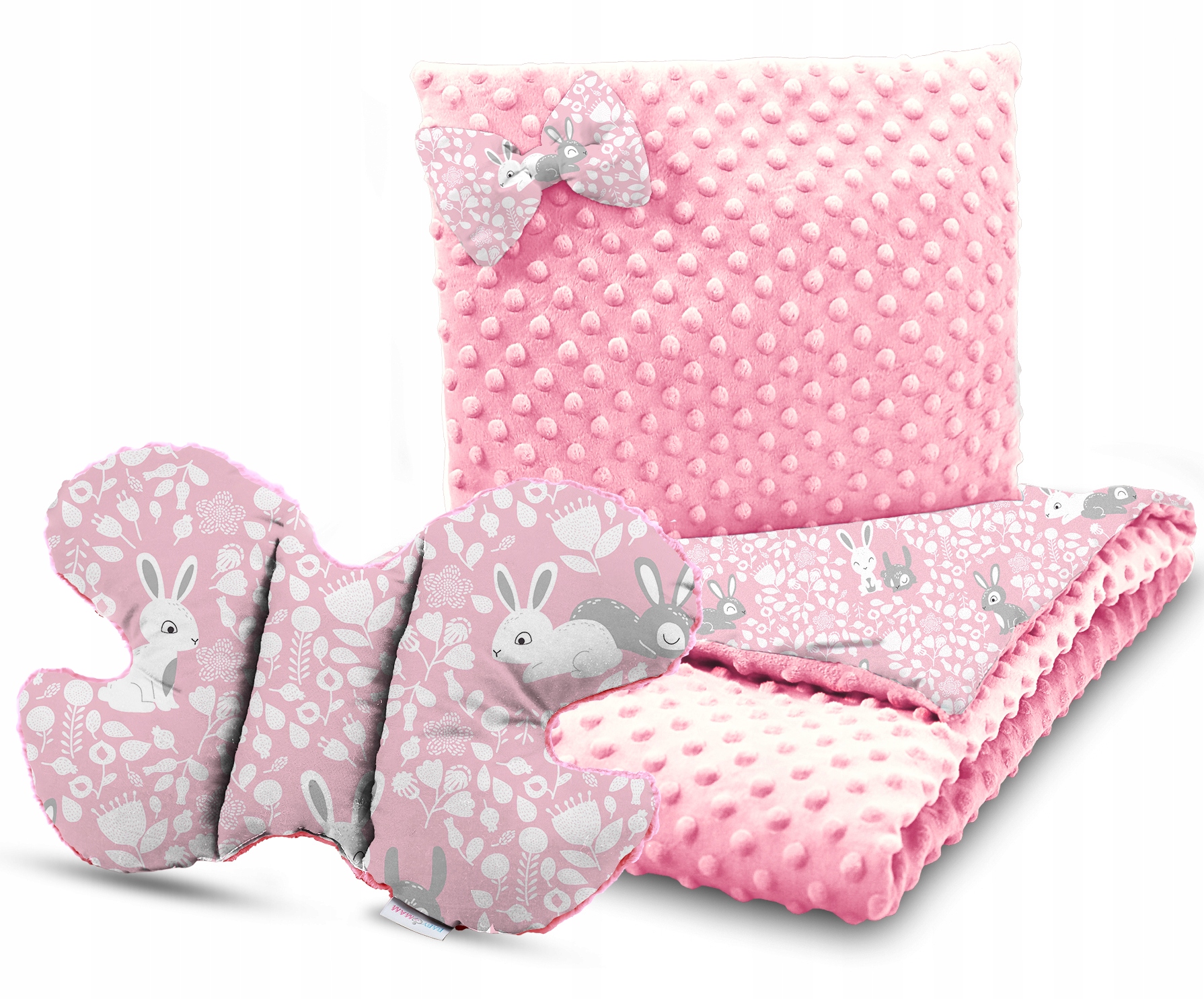 

Kocyk Minky Do Wózka Poduszka+kołderka+motylek 3w1