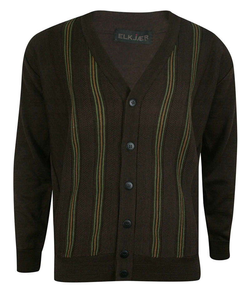 Hnědý pánský kardiganový svetr Elkjaer M