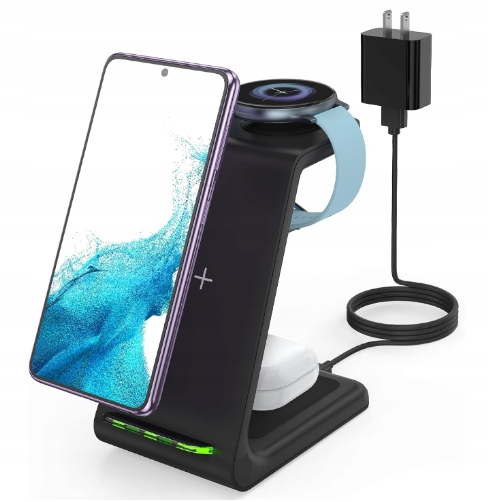 Stacja Ładowania Bezprzewodowego 3 w 1 dla Samsung Apple JoyGeek Czarna